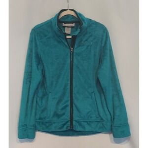 Free Country Womens Teal Full-Zip Long Sleeve‎ Fleece Jacket  Size Medium